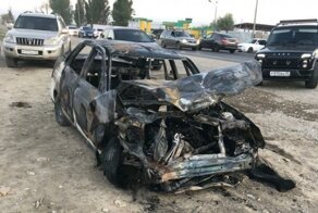 В Дагестане «Лада Приора» сгорела в результате ДТП