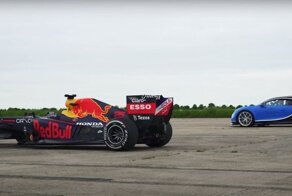 Драг-рейсинг: Bugatti Chiron против болида F1
