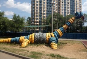 Скульптуры из покрышек