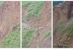 В Индии прошёл масштабный оползень и попал на видео