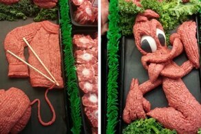 Менеджер мясной лавки создает невероятные скульптуры из фарша