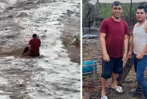 Добрый самаритянин спас женщину во время наводнения в Мексике
