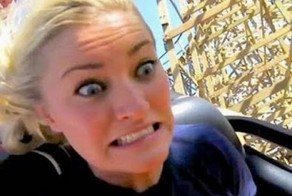 Забавные лица людей на американских горках. Часть 2. (38 фото)