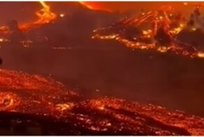 Вулкан Кумбре-Вьеха: лава приближается к воде