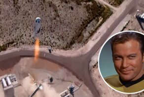 Капитан Кирк из «Звездного пути» слетал в космос на корабле компании Джеффа Безоса