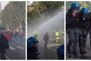 "День Нептуна" в Триесте: полиция разгоняла работников морского порта, поливая водой