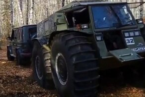 Вездеход «Шерп» против нового «Гелика AMG» в перетягивании каната