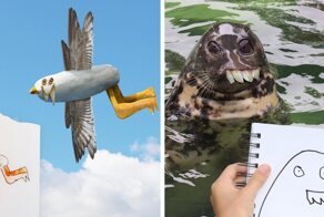 Отец-выдумщик оживляет детские рисунки: 17 смешных фото