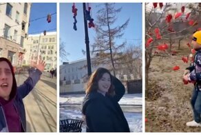 Молодёжь поддержала художников, одевавших варежки на скульптуры