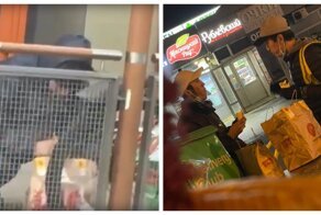 Пикник на обочине: курьер отъел из заказа клиентов и попал на видео