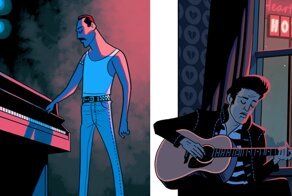 Художник рисует иллюстрации к текстам песен любимых исполнителей