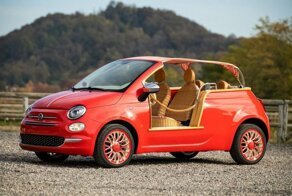 Fiat 500 Jolly Conversion 2010 года: пляжный автомобиль с плетёным интерьером