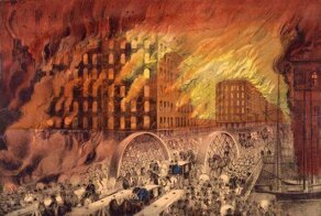 Великий чикагский пожар 1871 года и его последствия, архивные снимки