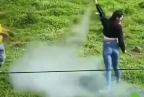 Не самый удачный запуск фейерверка