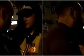 Конфликт пьяного водителя с инспектором ДПС