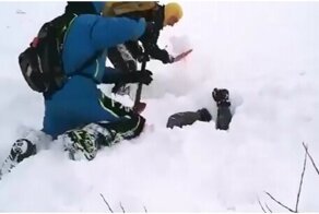 Спасение мужчины из-под лавины на Камчатке