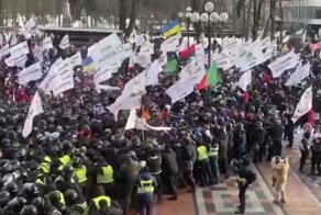 Протестующие в Киеве штурмуют здание Верховной Рады