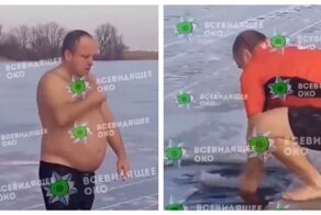 Во время Крещенских купаний, украинец осенил себя крестом, прыгнул в прорубь и утонул