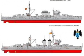 Символ испанского флота — тяжёлый крейсер Canarias