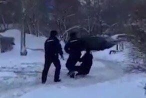 Предупредительный для пьяного с ножом