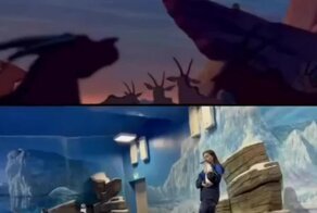 Забавная пародия на сцену из "Короля льва"