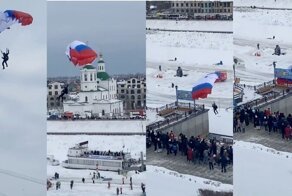 Выступление парашютиста в Тюмени закончилось провалом