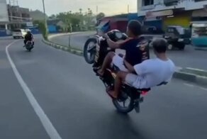 Болезненный финал трюка юных экстремалов