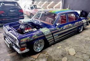 Лоурайдер ГАЗ-24 «Волга» на пневмоподвеске и двигателем от автобуса