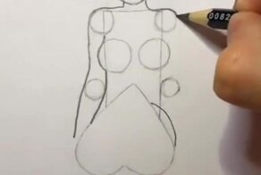 Учимся рисовать сидящую девушку