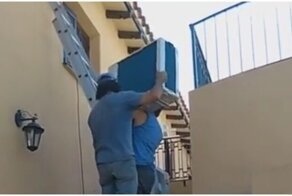 Видео с предсказуемым финалом: установка кондиционера