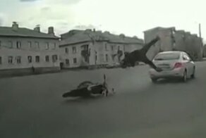 Травматичное сальто мотоциклиста из Улан-Удэ
