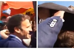 Президента Франции Эммануэля Макрона закидали помидорами