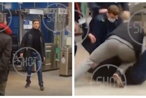 В Петербурге неадекват угрожал ножом людям в метро. Но его быстро «угомонил» неравнодушный гражданин