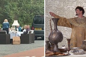 Пикник на обочине: британцы накрыли изысканный стол на глазах озадаченных автомобилистов