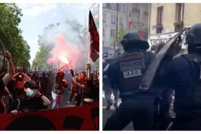 Первомайская демонстрация в Париже закончилась столкновениями с полицией и слезоточивым газом