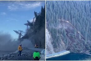 Мощный оползень сошел на дорогу на Аляске