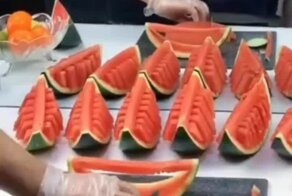 Как эффектно нарезать арбуз