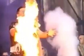 Видео: бразильский певец чуть не загорелся во время выступления