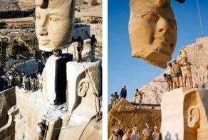 Как из долины Нила перевозили огромные древние статуи, прежде чем затопить местность