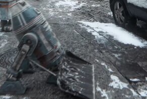 Персонажи фильмов "Звездные войны" в зимнем Санкт-Петербурге⁠⁠