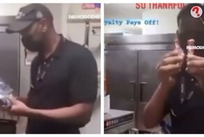 Мужчина проработал 27 лет в Burger King и за это ему вручили брелок, ручку и билет в кино