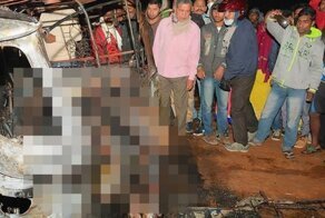 Три человека сгорели заживо в дорожно-транспортном происшествии