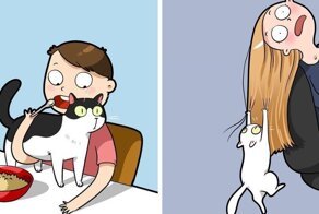 19 забавных комиксов, которые отлично поймёт каждый, у кого дома живёт кот