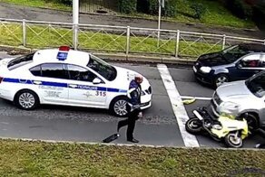 Погоня за мотоциклистом в Калининграде закончилась ДТП