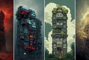 От киберпанка до Миядзаки: нейросеть нарисовала панельные дома в разных стилях