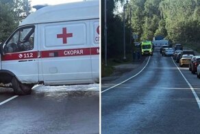 Авария дня. В Подмосковье мотоциклист влетел в скорую помощь