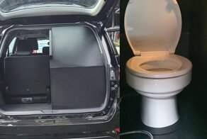 У этого внедорожника Toyota Fortuner есть встроенный туалет, доступ к которому можно получить из салона