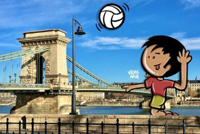 Художница помещает мультяшных персонажей на фотографии