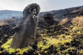Каменные идолы моаи пострадали из-за пожара на острове Пасхи