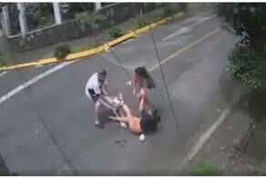 Мужчина применил удушающий приём на питбуле и спас девушку